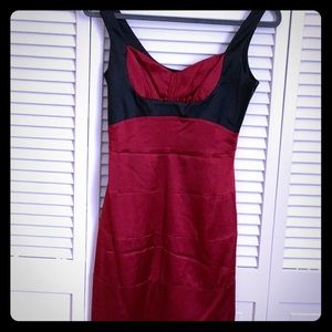 Sexy Red/black Satin mini dress